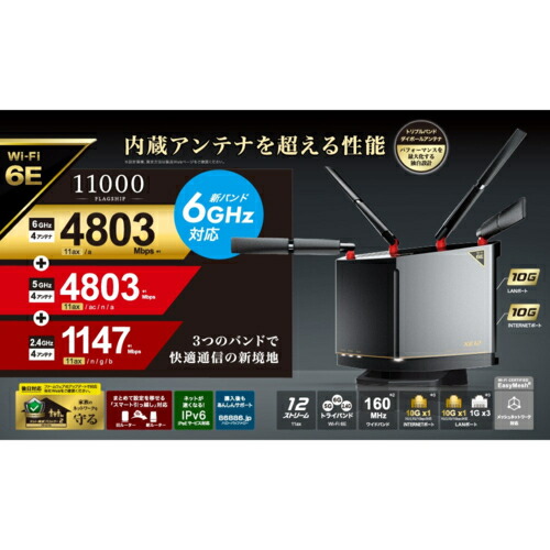 楽天市場】バッファロー BUFFALO WXR-11000XE12 Wi-Fi 6E 11ax 4803+