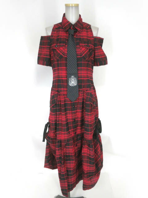 楽天市場】ALGONQUINS / ネクタイ付きチェック柄シャツワンピース