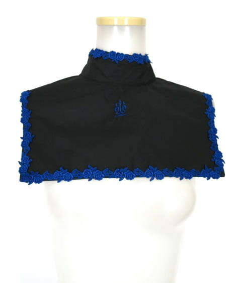 Moithe 燭台ロゴレースジャボ 黒×青 美品 モワティエ ブラックネイビー