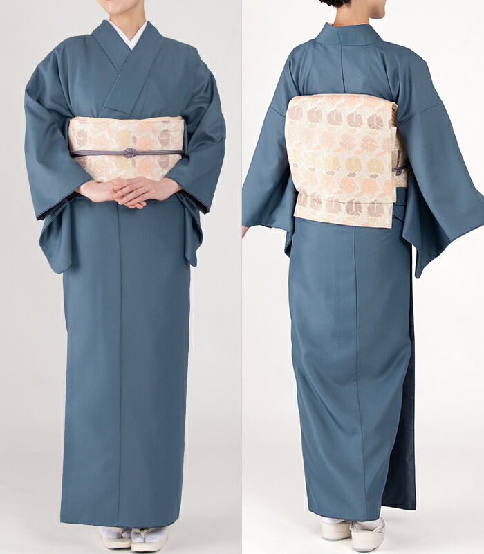 楽天市場】【 袷 仕立済み 】 4サイズから選べる！洗える色無地 紺藍色