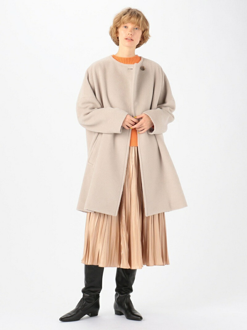 楽天市場】【SALE／40%OFF】ウールアルパカシャギー ノーカラーコート