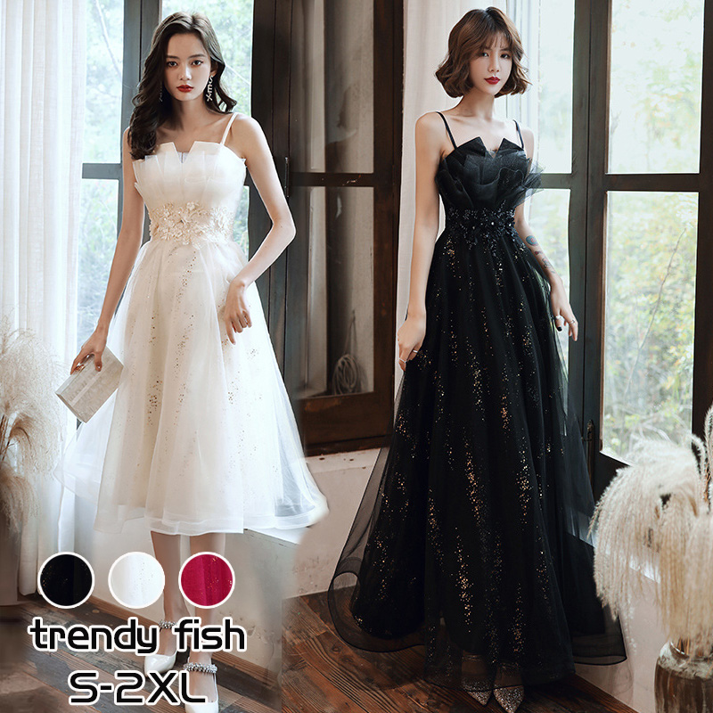 楽天市場】ワイン シャンパン ブラック カラードレス イブニングドレス