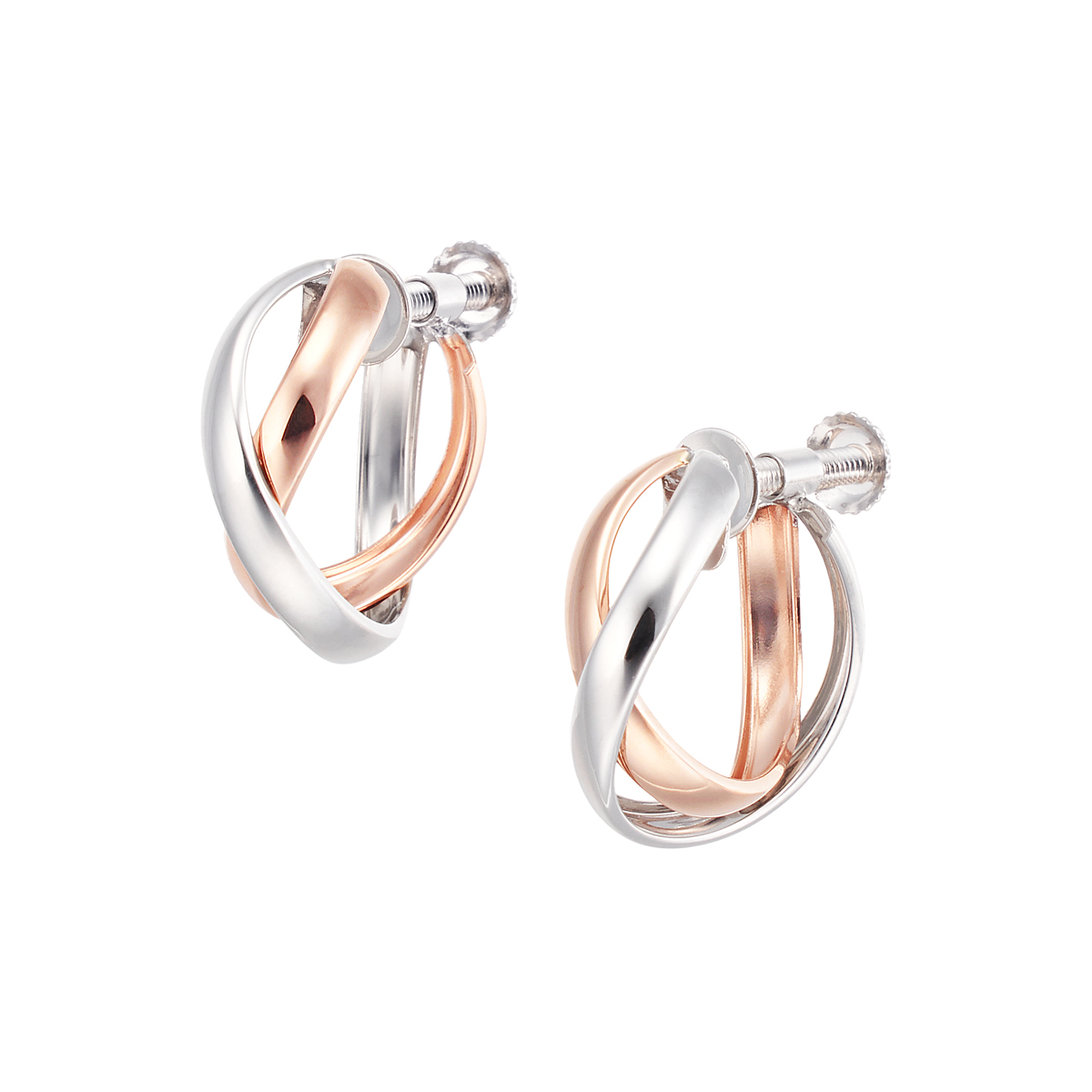 楽天市場】K10ホワイトゴールド/K10ピンクゴールドイヤリング