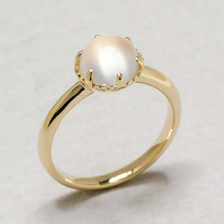 楽天市場】リング ムーンストーン カボション ゴールド K10 プラチナ