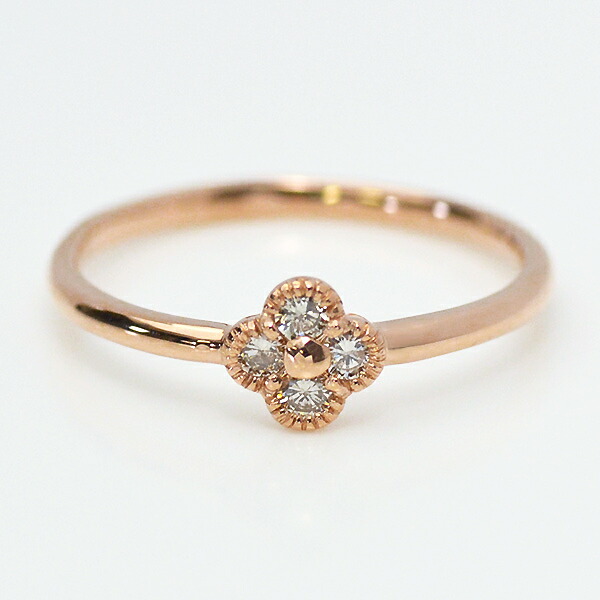 楽天市場】SS800円クーポン K18 フラワーモチーフ ダイヤモンドリング