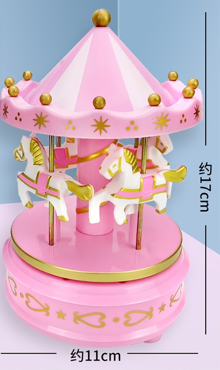 楽天市場】オルゴール メリーゴーランド 《ピンク》 回転木馬