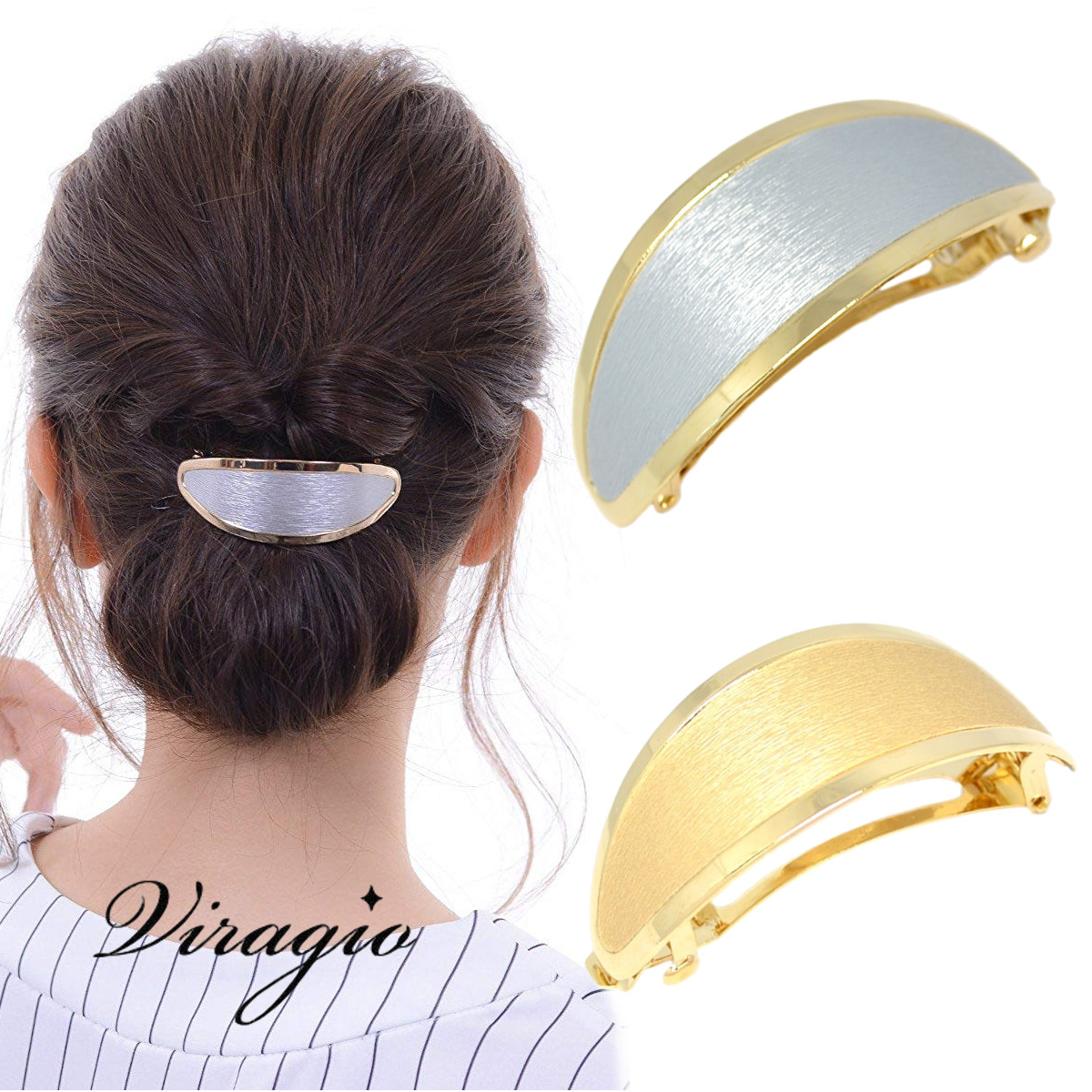 楽天市場】【20％OFFクーポン限定配布】 バレッタ ゴールド シルバー