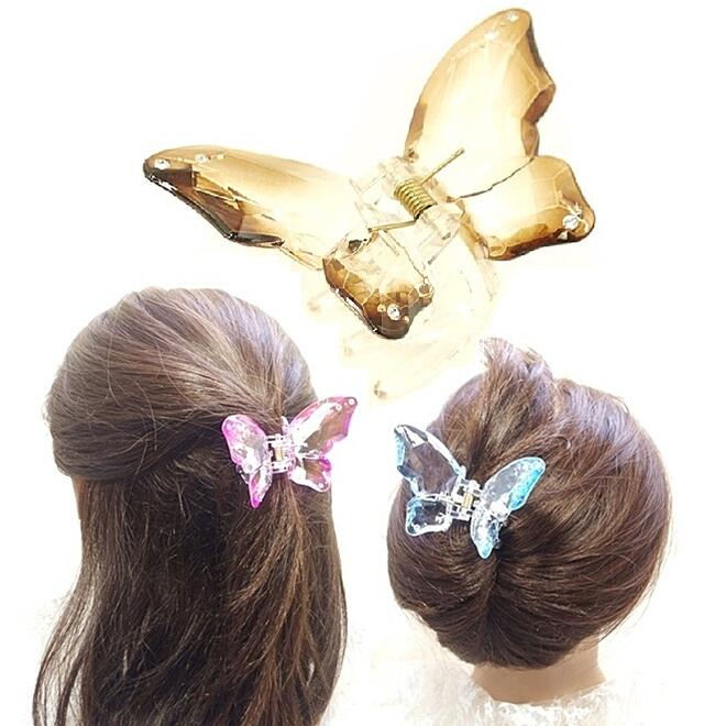 ち*ろ様 ピンクのクリスタルヘアクリップ ち*ろ様 ピンクのクリスタル