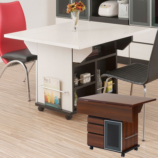 楽天市場】キッチンワゴン バタフライ カウンターテーブル 移動式 幅