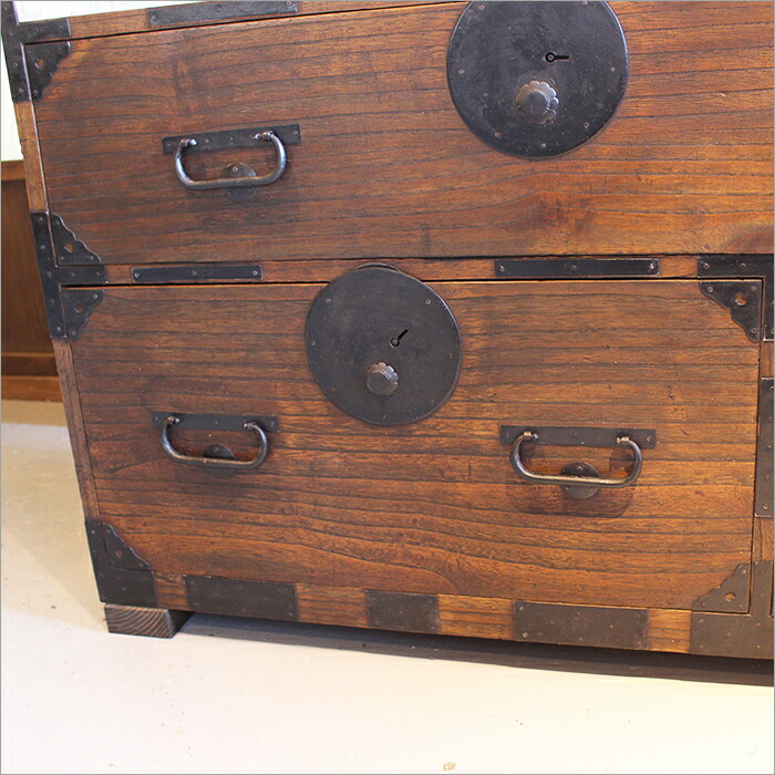 楽天市場】アンティーク 和箪笥 大正時代 和ダンス チェスト 2段 脚