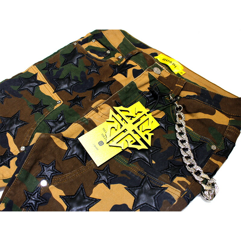 楽天市場】GUAPI グアピ デニムパンツ ボトムス ロング フレア 迷彩