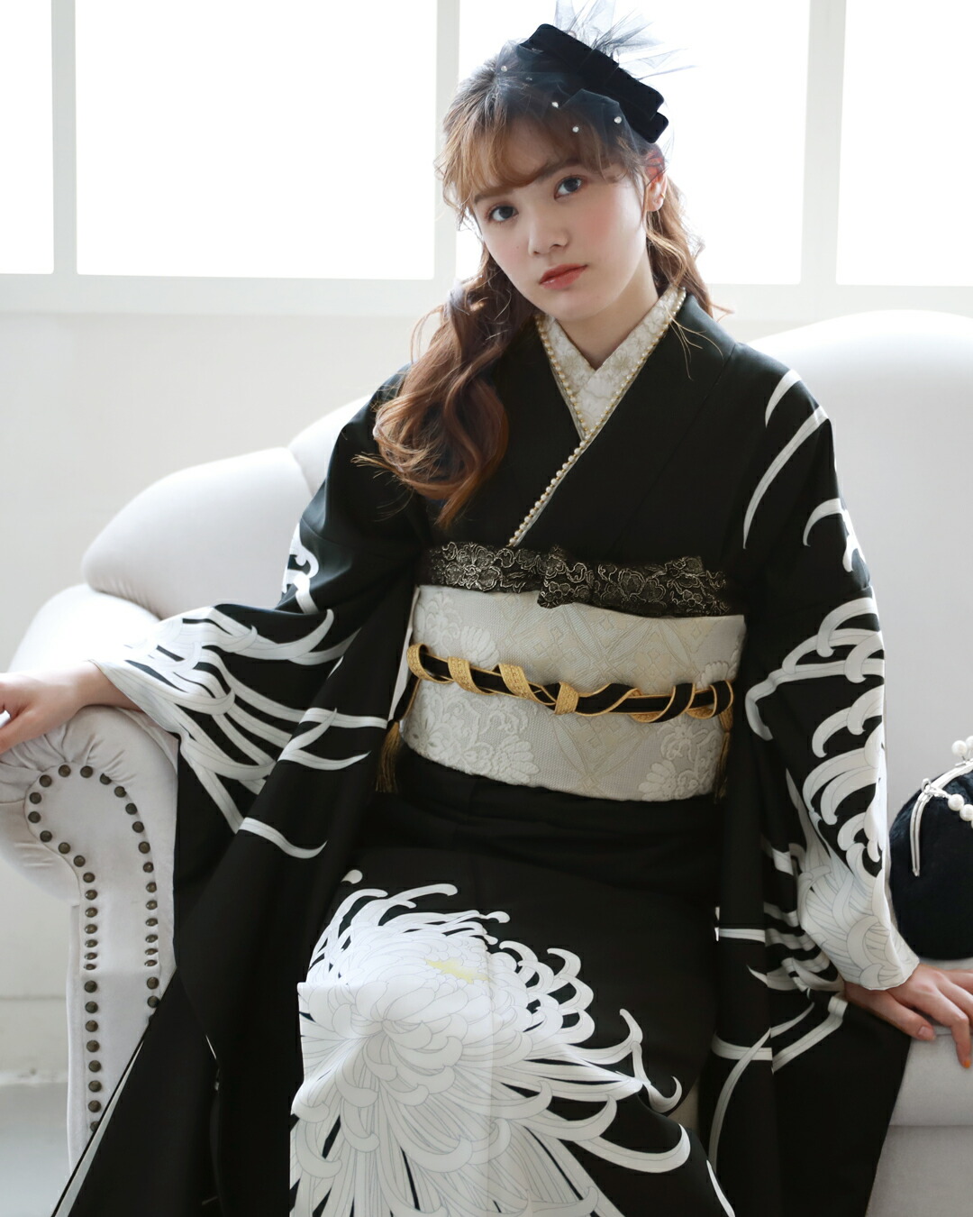 楽天市場】振袖フルセット 販売 成人式 黒 着物 フルセットレンタル24