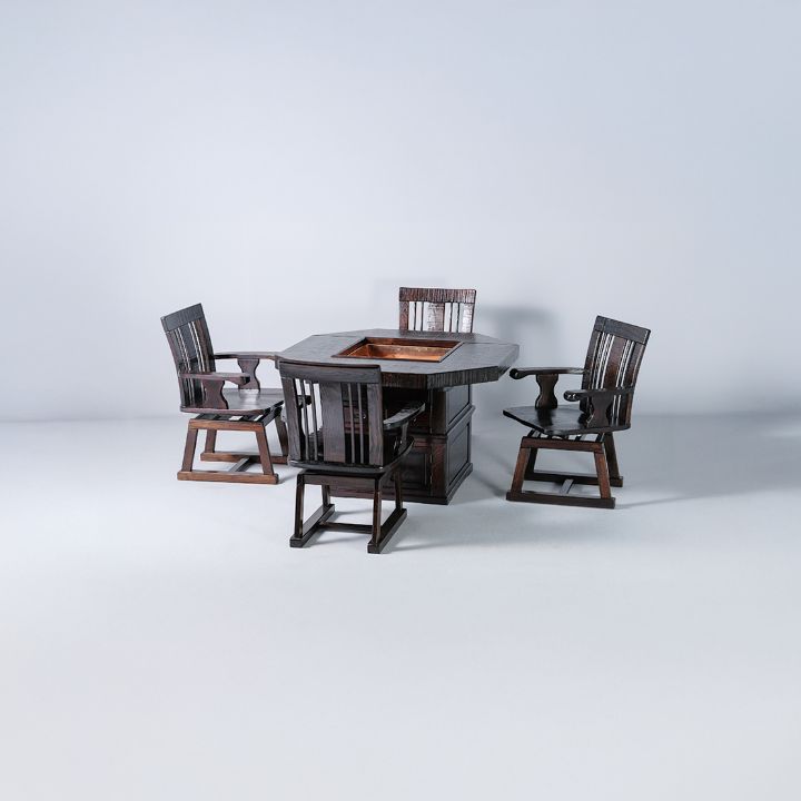 楽天市場】囲炉裏セット八角 110 椅子付 民芸家具 鋸目 囲炉裏 いろり