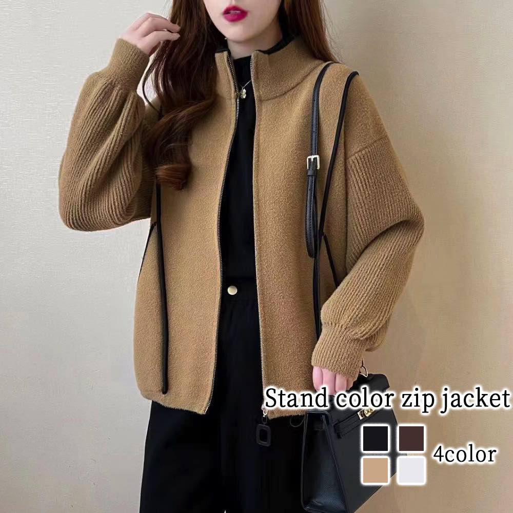 楽天市場】ブルゾン レディース スタンドカラージップジャケット