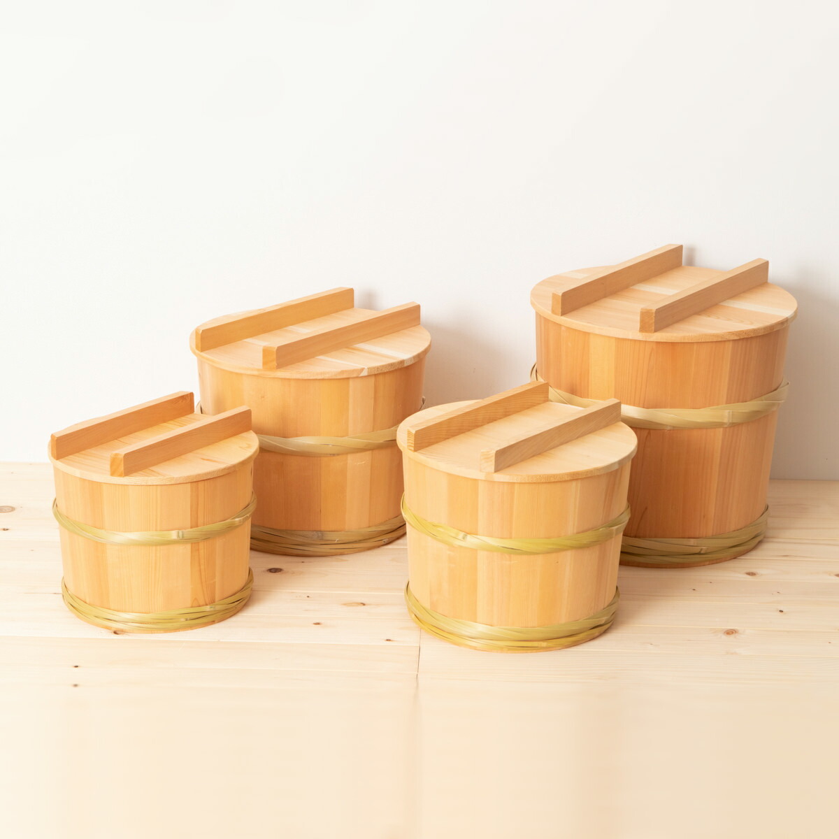 楽天市場】漬物桶 木曽さわら 竹タガ付き 押し蓋付き 24/27/30/33cm 4