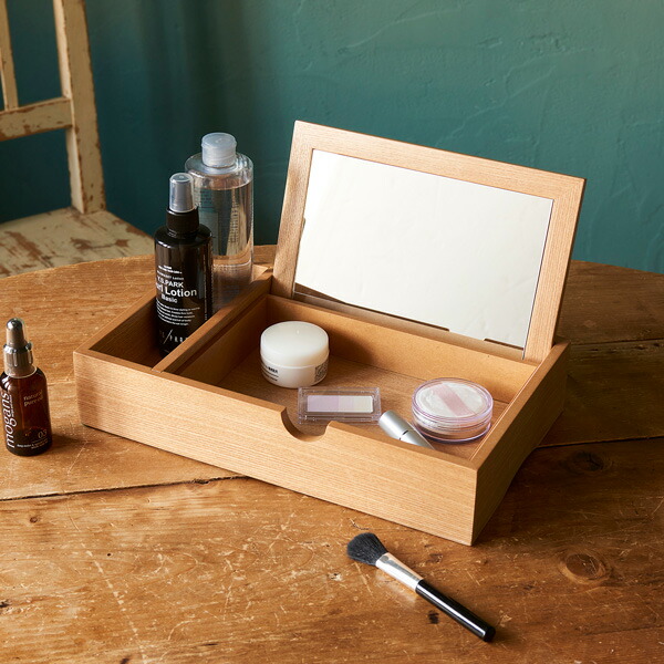 楽天市場】『 木製メイクボックス 』コスメボックス ミラー メイク