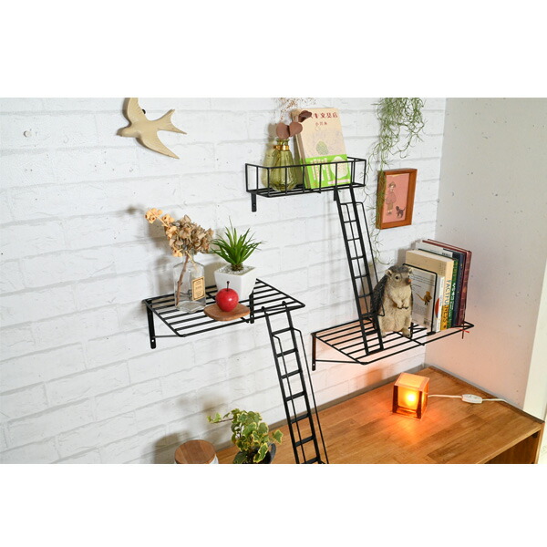 楽天市場】『 fire escape Roof S』ウォールシェルフ かっこいい