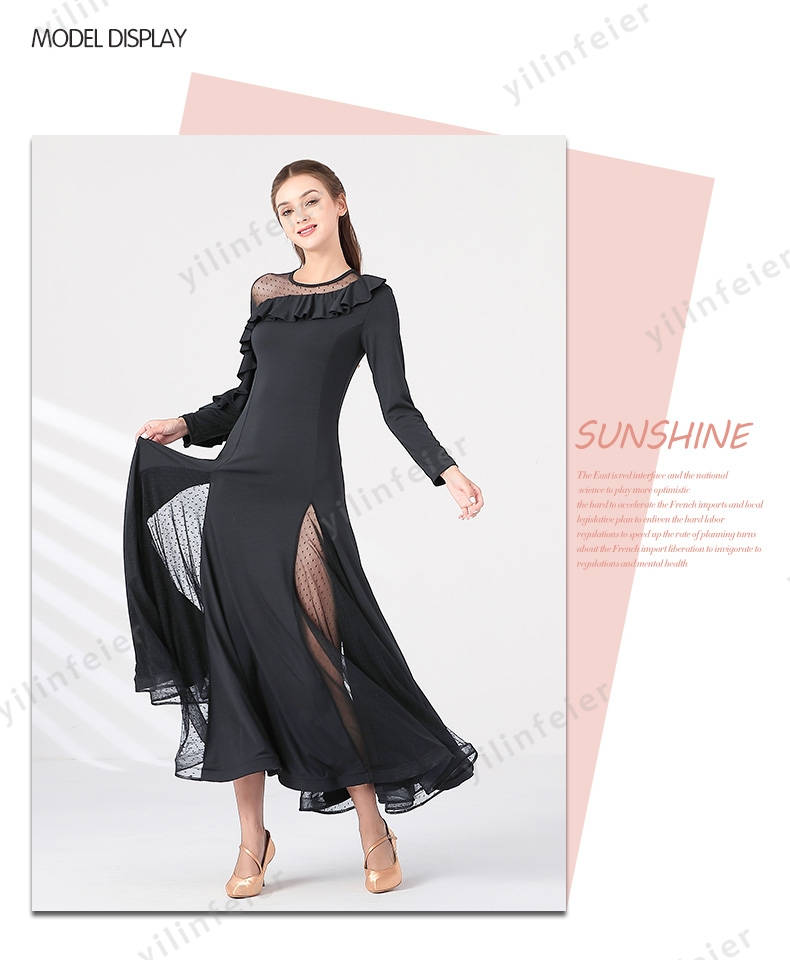 楽天市場】社交ダンス 練習着 ドレス シースルー袖 モダンダンス衣装