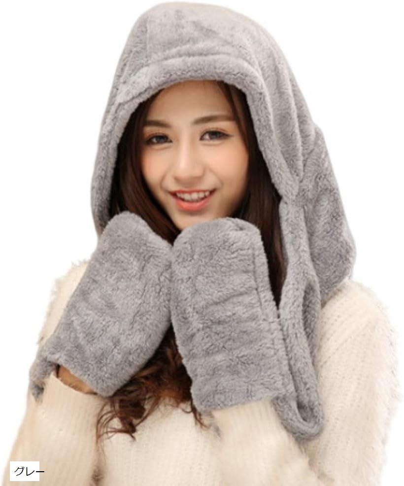 楽天市場】レディース マフラー 手袋 フード ストール ボア モコモコ