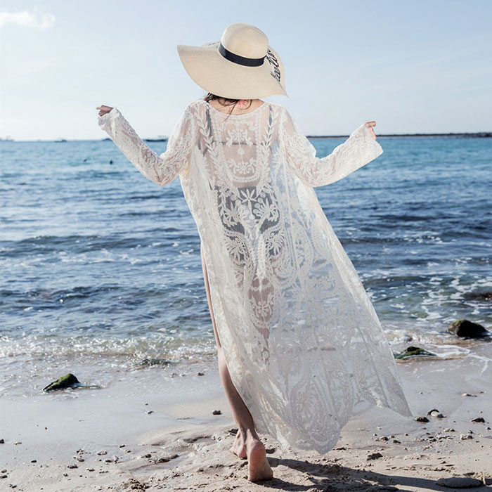 楽天市場】カーディガン ガウン レディース マキシ丈 クロシェ風