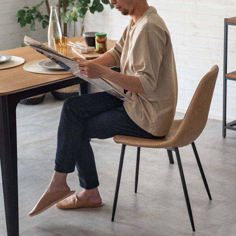 楽天市場】チェア ソフトレザー スチール 座面高 45cm ベージュ