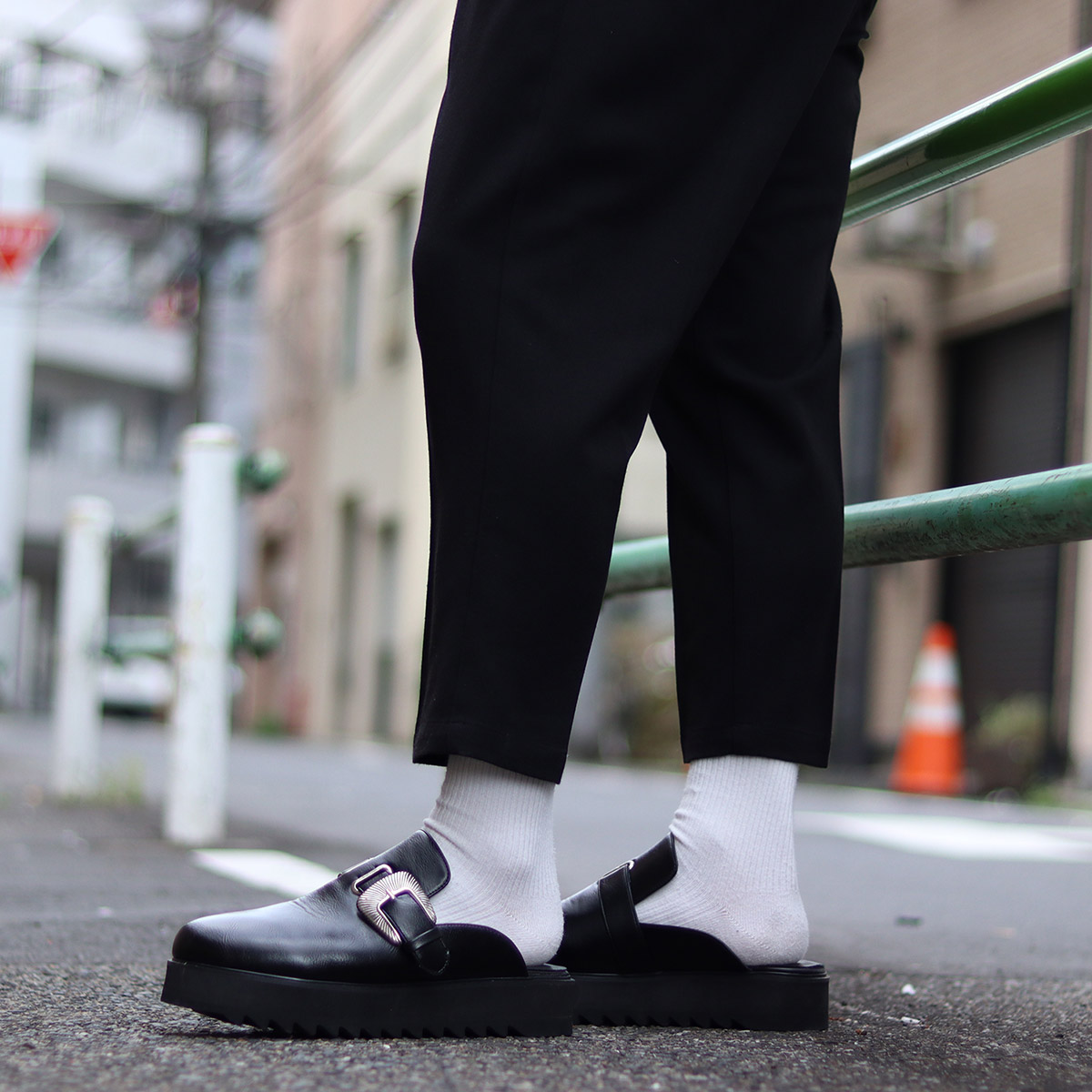 楽天市場】サンダル メンズ 厚底 サボサンダル 黒 おしゃれ レザー