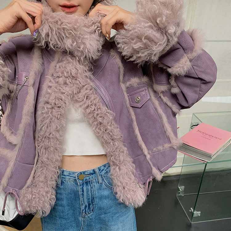 楽天市場】巻きラムファー襟 Wフェイス ラビットファームートン