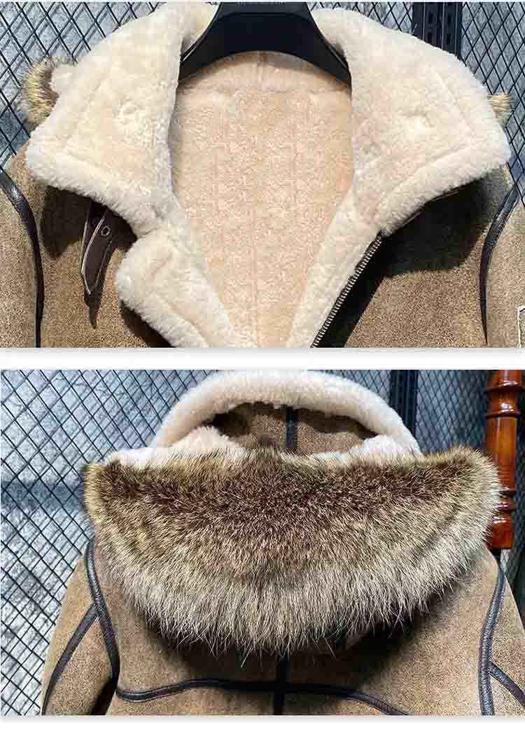 楽天市場】Wフェイス ラムムートンジャケット ラクーンファー襟 フード