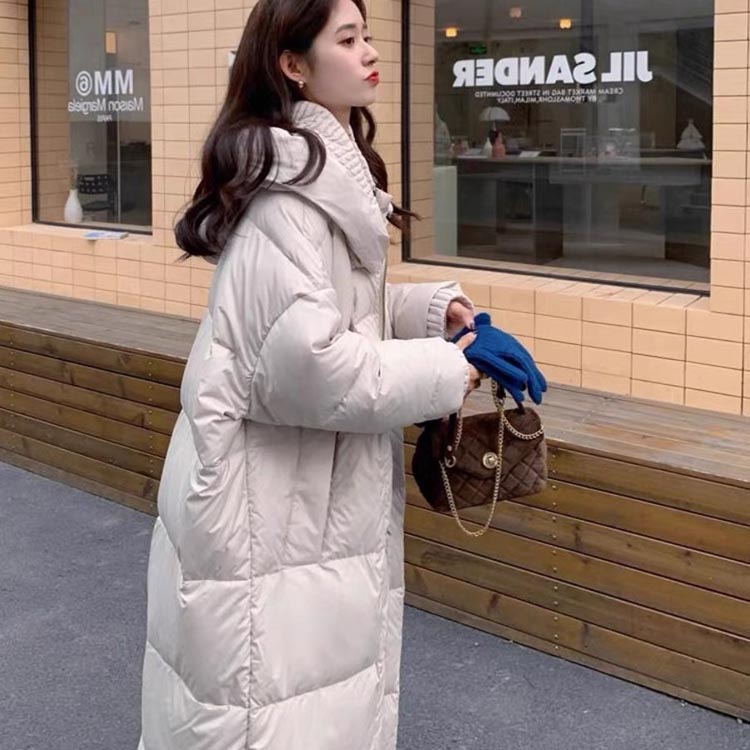 楽天市場】フード付き ダウンコート ロング丈 リブ襟 リブ袖