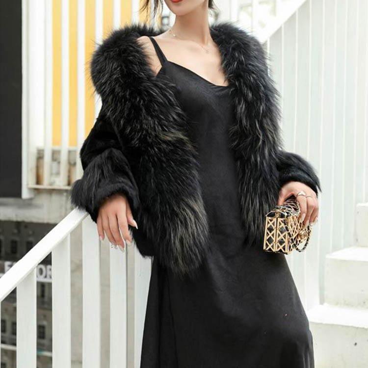 楽天市場】ジャケット ラビット ラクーン リアルファー コート