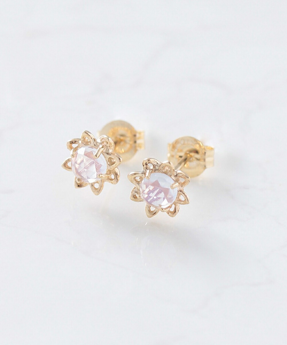 楽天市場】K10 ロイヤルブルームーンストーン フラワー ピアス