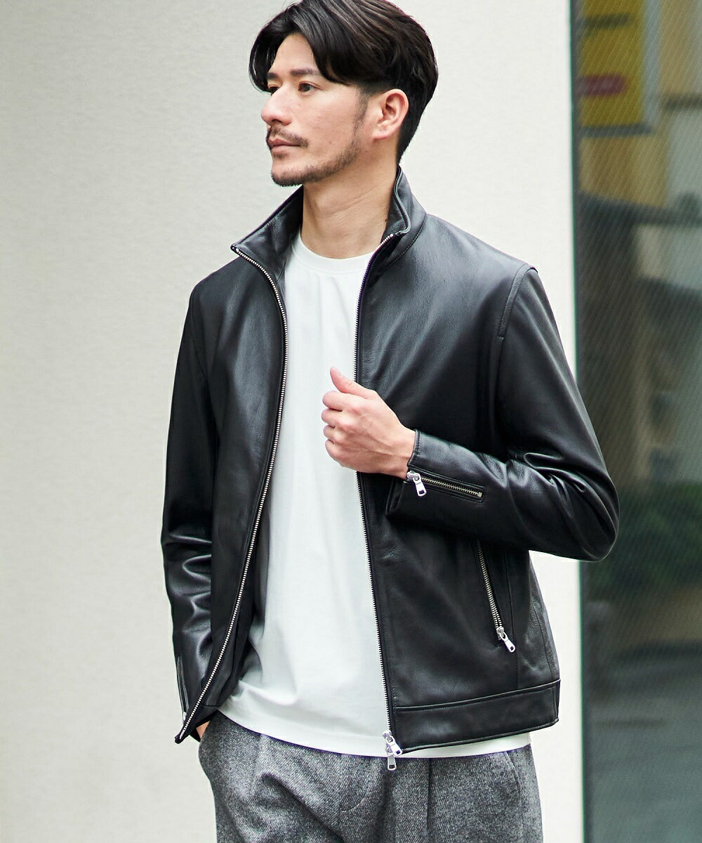 楽天市場】【WEB限定】ラムレザーシングルライダースジャケット