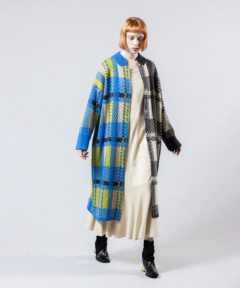 楽天市場】チェックジャガードニットコート／オズモーシス（OSMOSIS