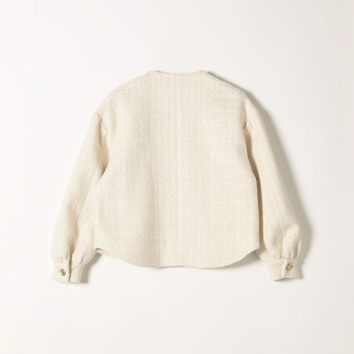 美品 シップスエニィ ツイードパフスリーブショートジャケット ノー