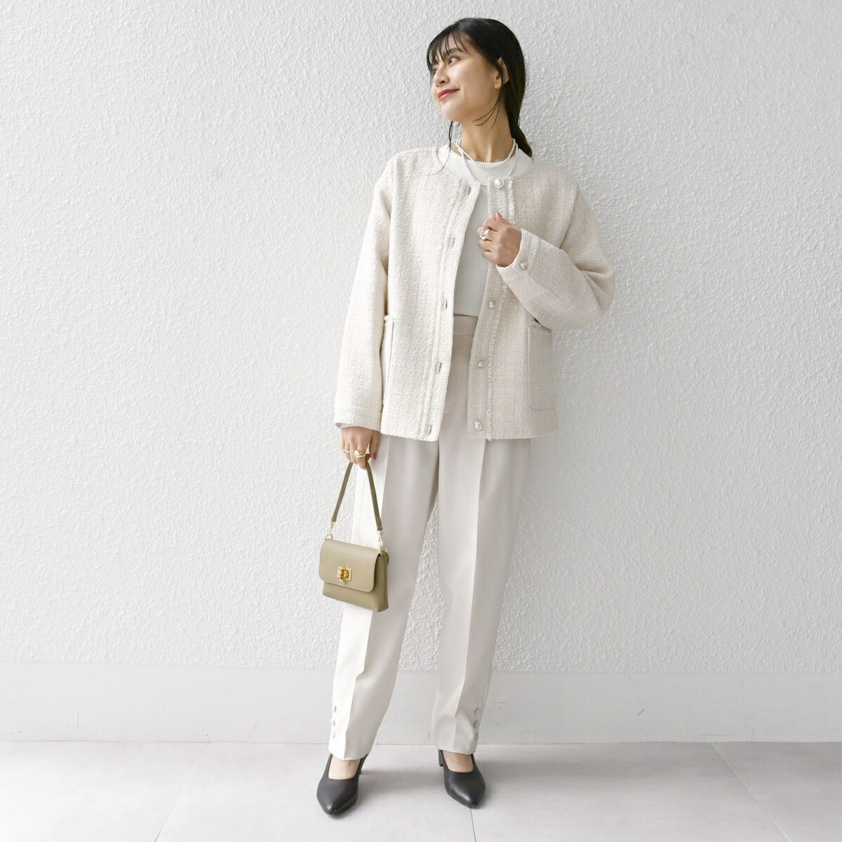 楽天市場】SHIPS any:ノーカラー ツイード ジャケット［NAVY BLUE