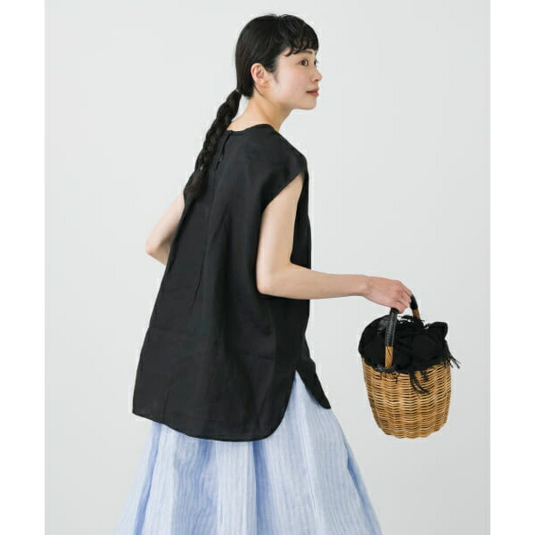 楽天市場】リネンクルーネックフレンチスリーブ／かぐれ（kagure