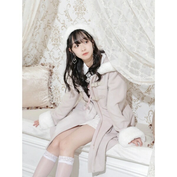 楽天市場】お嬢さんファー付きフードワッフルコート／ノエミー（NOEMIE