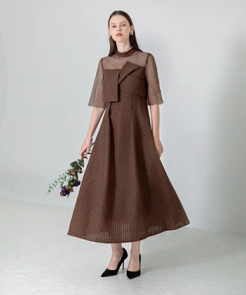 楽天市場】【LEJA】ビスチェ風切り替えプチハイネック花柄シアーレース