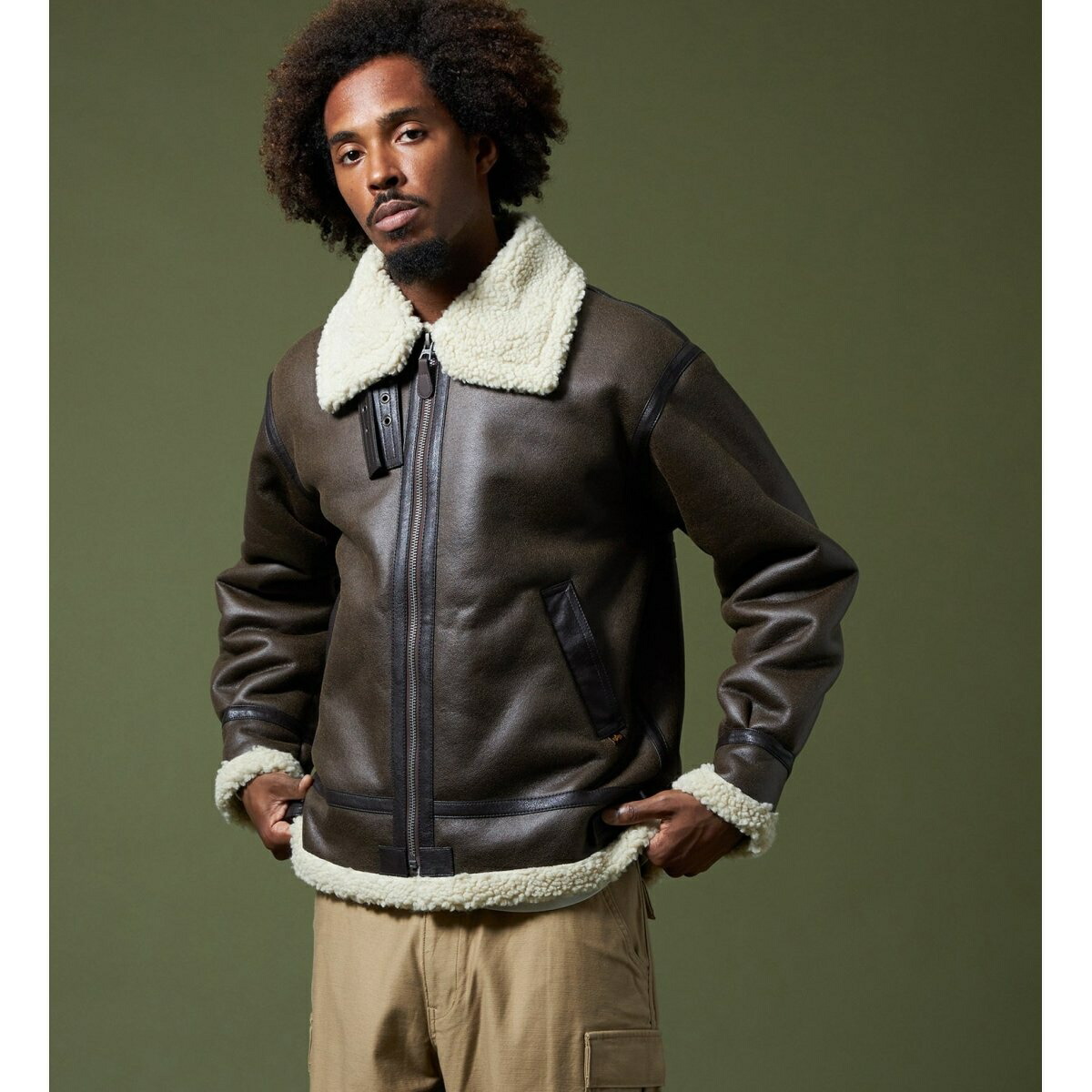 楽天市場】B-3 フェイクムートンジャケット／アルファ