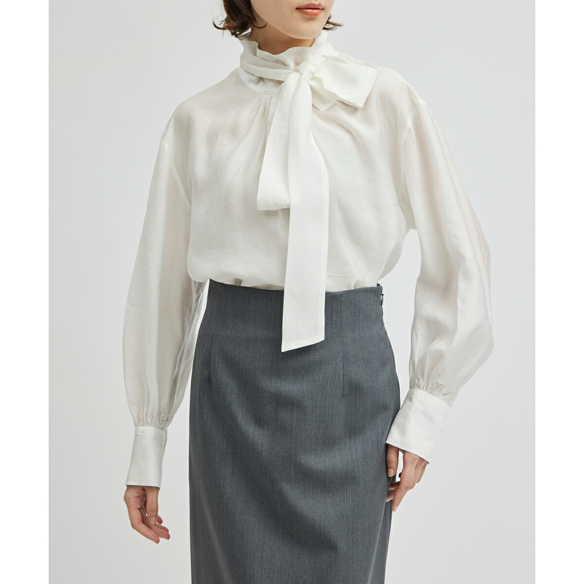 楽天市場】【NALYA】シルク混ハイネック/ボウタイブラウス（2way