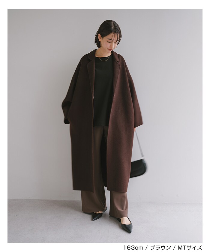 楽天市場】リバー ロング コクーン コート evernavy エバーネイビー