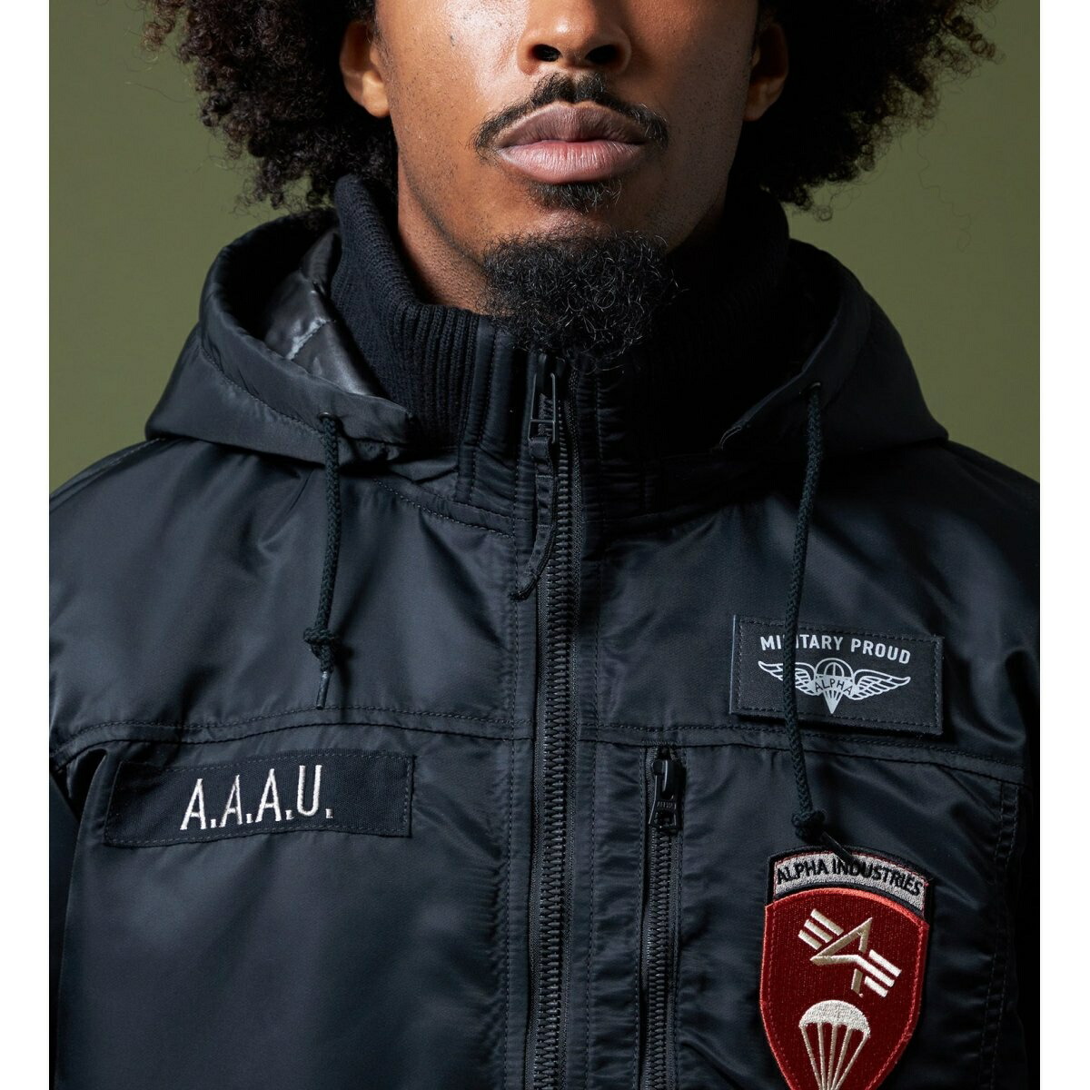 楽天市場】フーデッドリブジャケット カスタムAAAU／アルファ