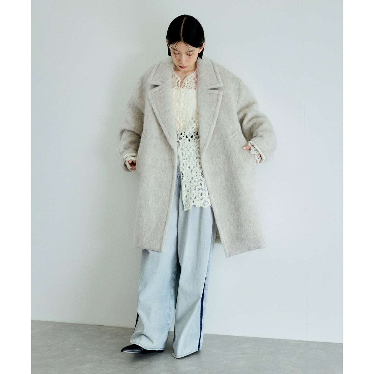 楽天市場】ウェーブシャギーミドルコート／アダムエロペ（ADAM ET ROPE