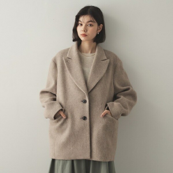 楽天市場】《Oggi掲載》シャギーウール混 テーラードコート／オペーク