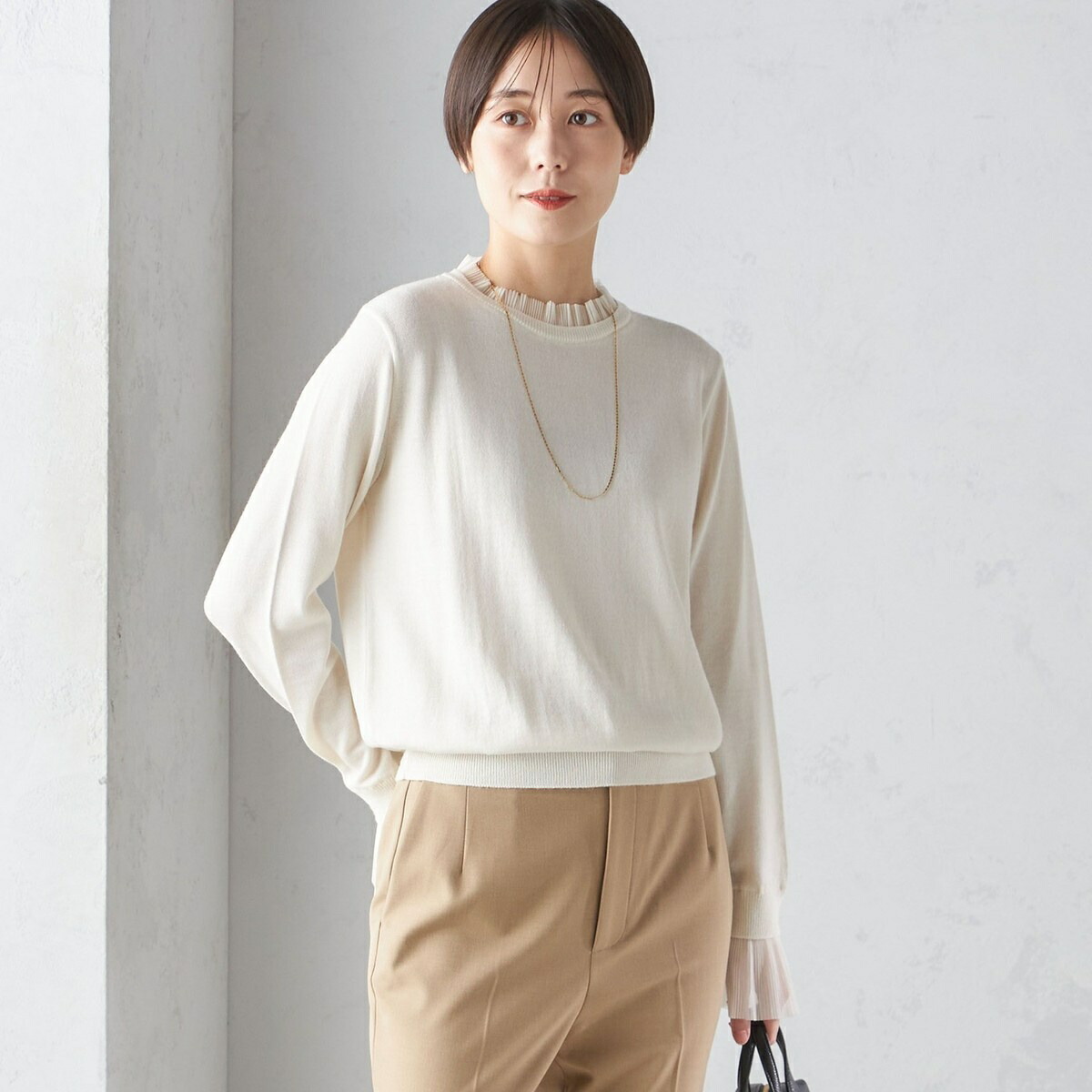 楽天市場】〈手洗い可能〉オーガンジー プリーツ ハイゲージ ニット