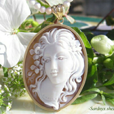 楽天市場】Antonio Guarracino作 シェルカメオK18カメオ ペンダント