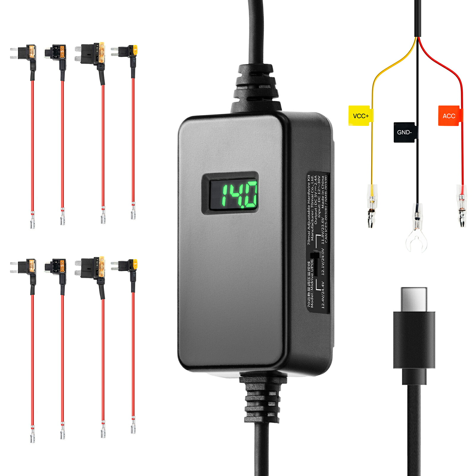 楽天市場】70mai Hardwire Kit UP03 駐車監視オプション Type-C 70mai