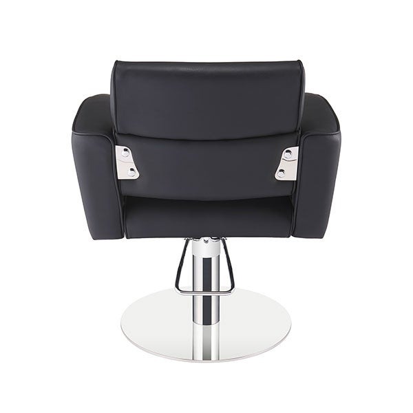 匿名0888さん モダンデザイン 黒い椅子 木製アームレスト 美容室