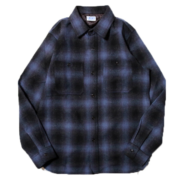 CWORKS Jaime wool shirt - シーワークス ジェイミー オンブレチェック