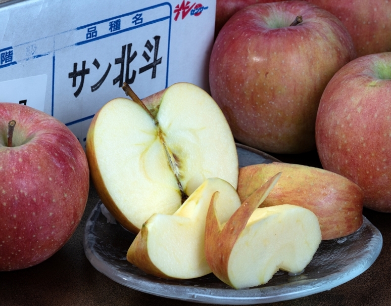 サン北斗」青森県産りんご 約3kg×2箱 (1箱：8〜12玉) 産地箱入 ※常温